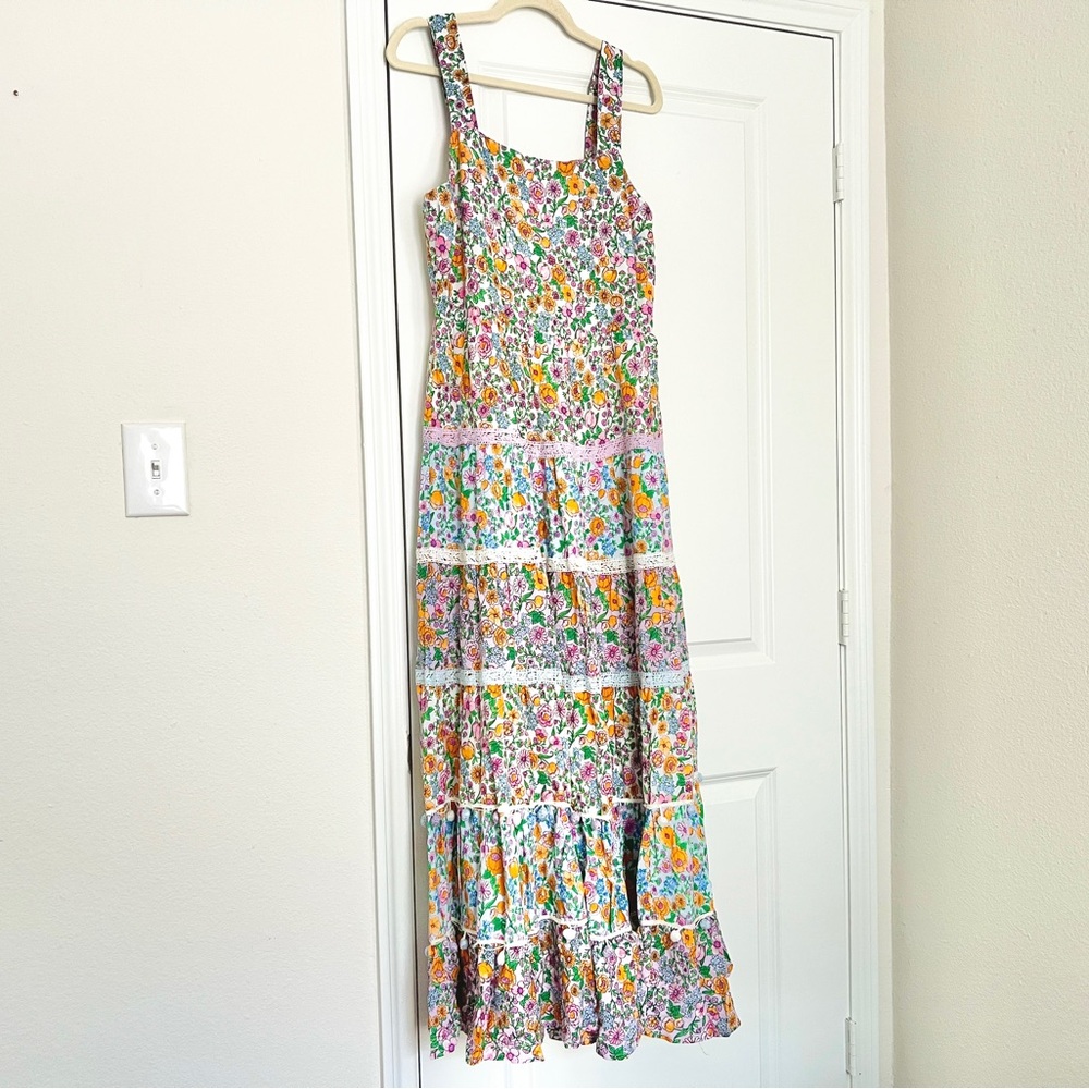 Crown & Ivy Women's Sleeveless Floral Tiered Maxi Dress - Picture 2 of 7